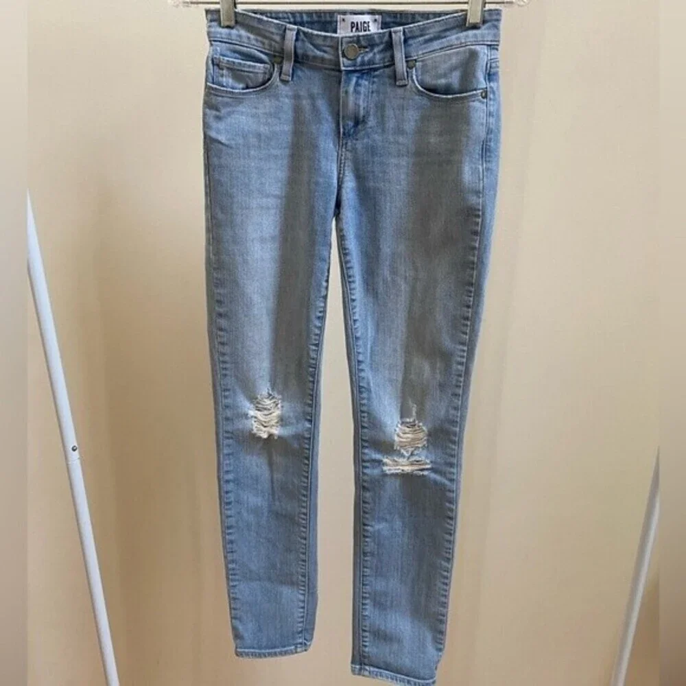 Paige Skyline Ankle Peg jeans size 25 light wash, skinny/tapered cropped jeans